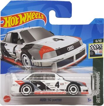 Hot Wheels - Audi ´90 Quattro - Retro Racers 6/10 - HKG35 - Short Card - Good Year - Beyaz - Mattel 2023