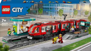 LEGO City Şehir Merkezi Tramvay İstasyonu 60423-7 Yaş ve Üzeri Oyuncak Tren ve Araç Meraklıları için Yaratıcı Oyuncak Yapım Seti (811 Parça)