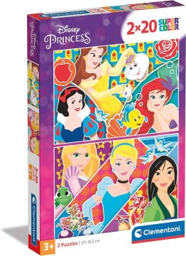 Clementoni - 2x20 Parça Puzzle - Princess