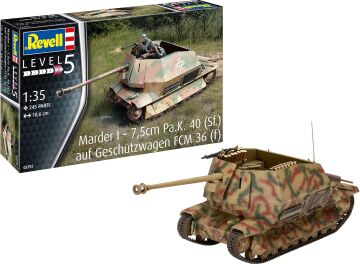 Revell Marder I 7,5cm Pa.K. 40 (Sf.) auf FCM 36(f) Model Kit Askeri Araç