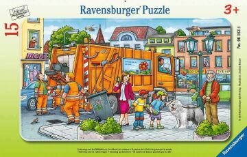Ravensburger 61624 Çöp Toplama Kamyonu Çocuk Puzzle, 15 Parça