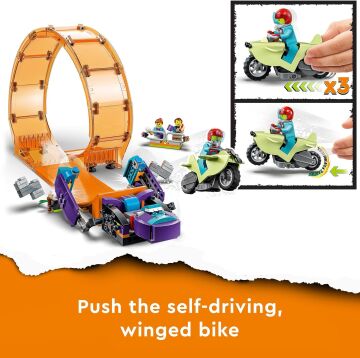 LEGO® City Şempanze Yumruğu Gösteri Çemberi 60338-7 Yaş ve Üzeri Çocuklar için Volanlı Gösteri Motosikleti Oyuncak Yapım Seti (226 Parça)