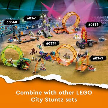 LEGO® City Şempanze Yumruğu Gösteri Çemberi 60338-7 Yaş ve Üzeri Çocuklar için Volanlı Gösteri Motosikleti Oyuncak Yapım Seti (226 Parça)