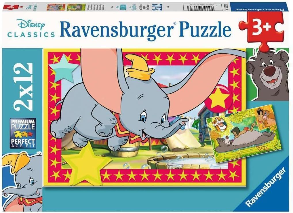 Ravensburger çocuk yapbozu 05575 - Macera çağırıyor! - 2 x 12 parça Disney yapbozu, 3 yaşından büyük çocuklar için