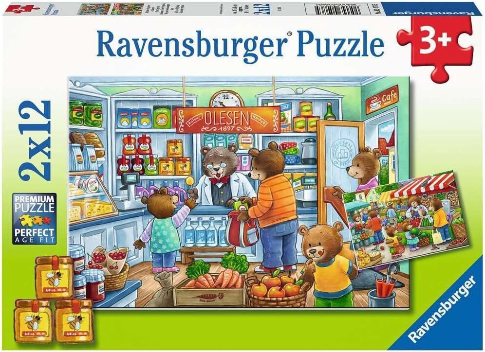 Ravensburger 50765 2x12p Puz Alışverişe Gidiyoruz, Çok Renkli