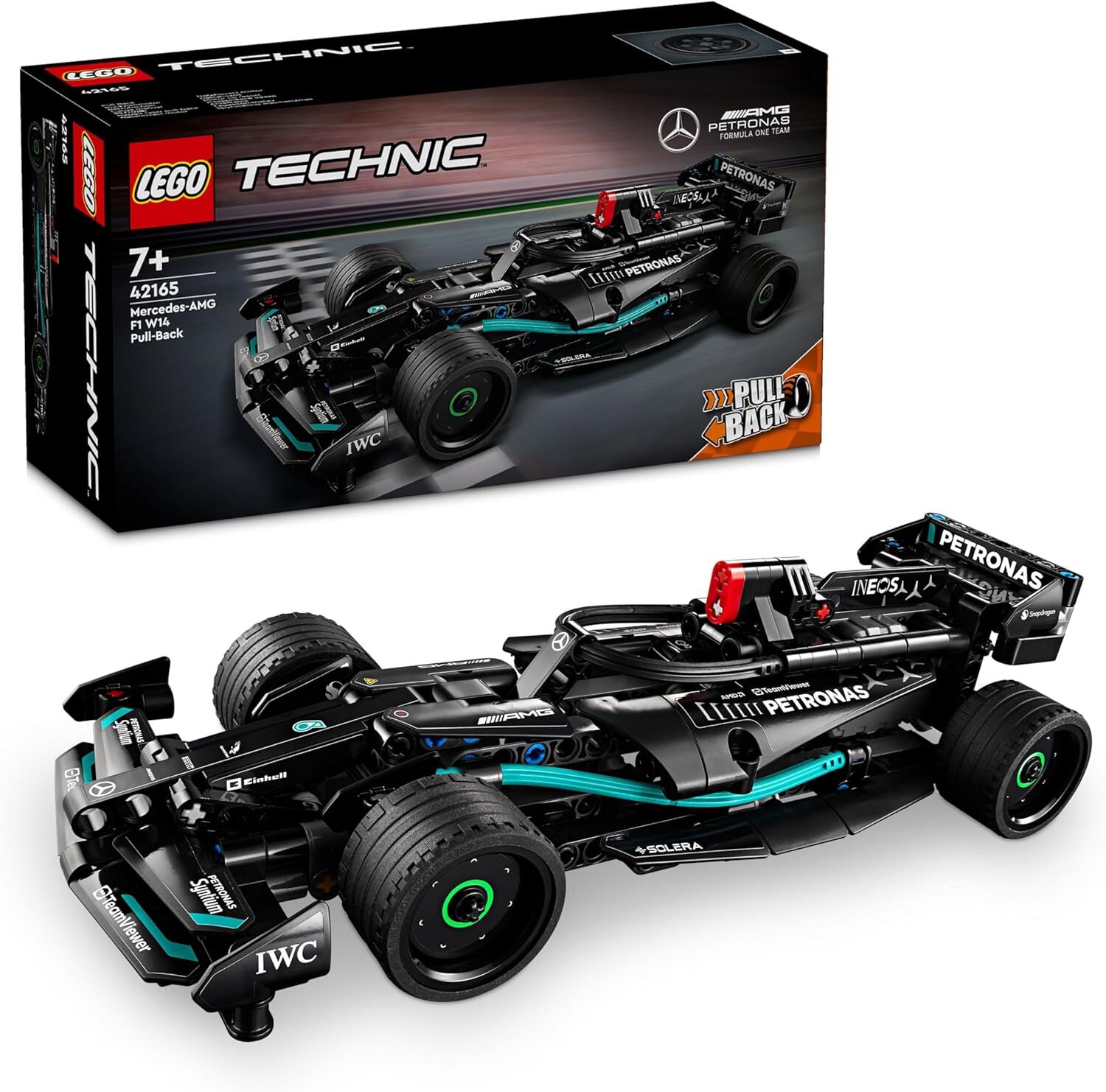LEGO® Technic Mercedes-AMG F1 W14 E Performance Pull-Back 42165-7 Yaş ve Üzeri Çocuklar için Koleksiyonluk Yaratıcı Yarış Arabası Model Yapım Seti (240 Parça)