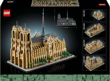 LEGO Architecture Mimari Simgeler Koleksiyonu: Notre Dame Katedrali 21061, Seyahat, Mimari ve Tarih Meraklısı Yetişkinler İçin Koleksiyonluk ve Sergilenebilir Model Yapım Seti (4383 Parça)