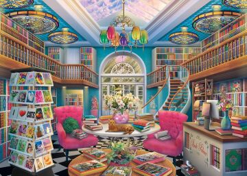 RAVENSBURGER 135681 16959 The Book Palace Yapboz 1000 Parça Yetişkinler ve 12 Yaşından Büyük Çocuklar için, Siyah