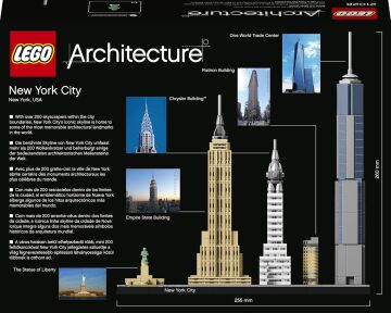 LEGO Architecture New York City 21028 - Seyahat, Mimari ve Tarih Meraklısı Yetişkinler için Koleksiyonluk Yapım Seti (598 Parça)