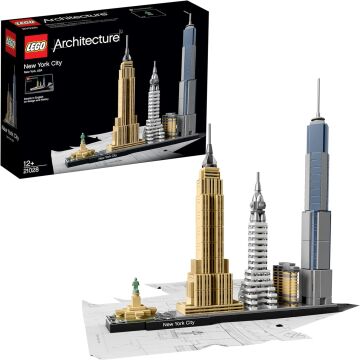 LEGO Architecture New York City 21028 - Seyahat, Mimari ve Tarih Meraklısı Yetişkinler için Koleksiyonluk Yapım Seti (598 Parça)