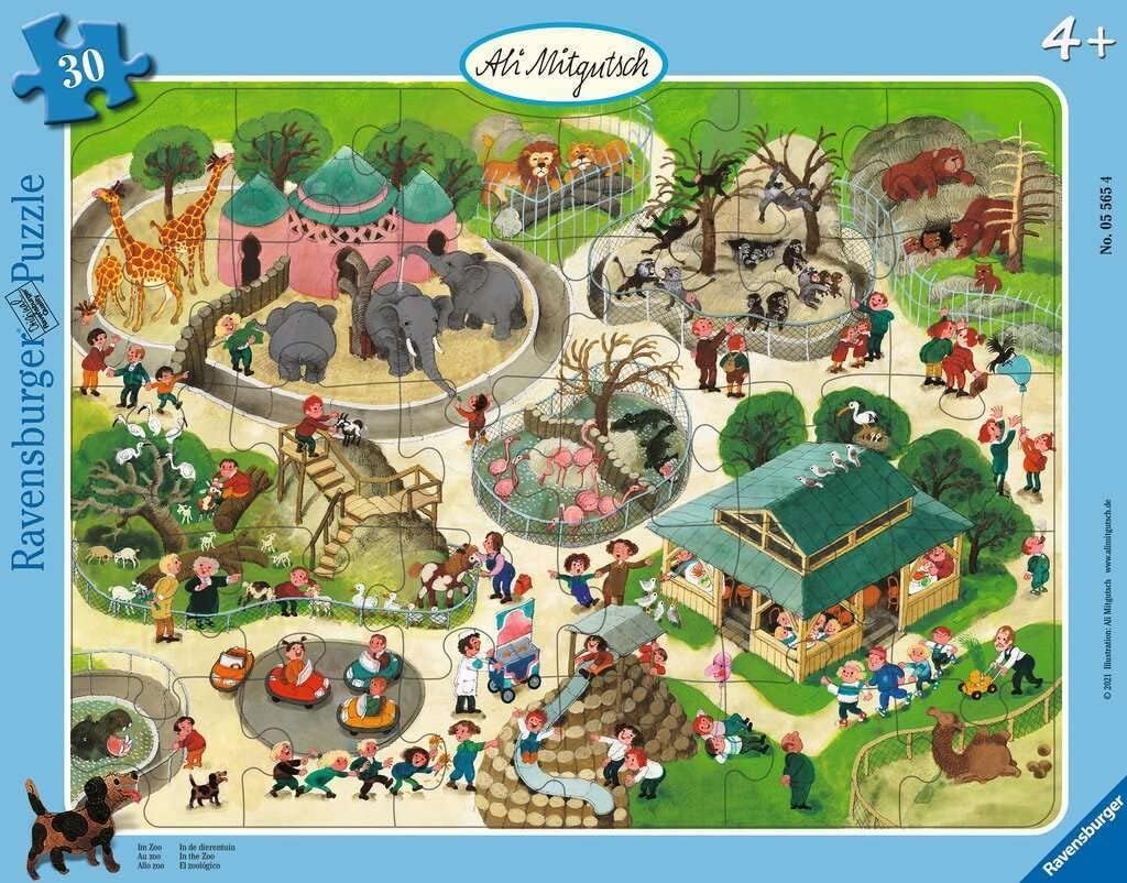 Ravensburger 30 Parçalı Büyük Çerçeveli Puzzle Hayvanat Bahçesi, Ali Mitgutsch