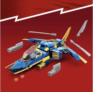 LEGO® NINJAGO® Jay’in Yıldırım Jeti EVO 71784-7 Yaş ve Üzeri Çocuklar için Ninja Uçağı ve Jay Minifigürü İçeren Yaratıcı Oyuncak Yapım Seti (146 Parça)