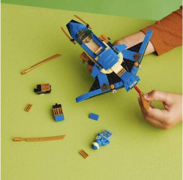 LEGO® NINJAGO® Jay’in Yıldırım Jeti EVO 71784-7 Yaş ve Üzeri Çocuklar için Ninja Uçağı ve Jay Minifigürü İçeren Yaratıcı Oyuncak Yapım Seti (146 Parça)