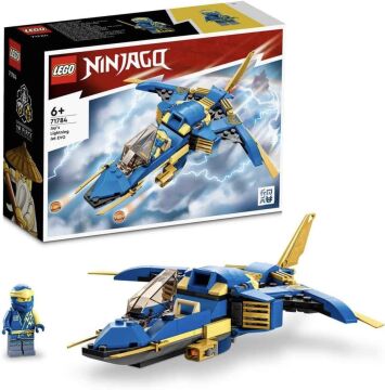 LEGO® NINJAGO® Jay’in Yıldırım Jeti EVO 71784-7 Yaş ve Üzeri Çocuklar için Ninja Uçağı ve Jay Minifigürü İçeren Yaratıcı Oyuncak Yapım Seti (146 Parça)