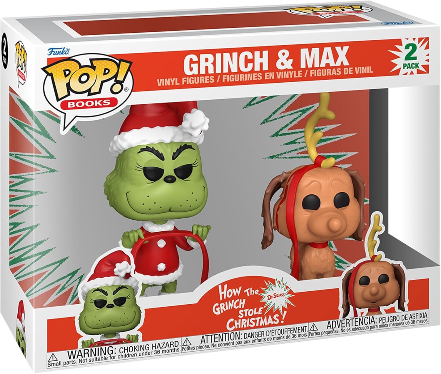 Funko Pop! Kitaplar: Grinch Noel'i Nasıl Çaldı - Grinch ve Max, 2'li Paket