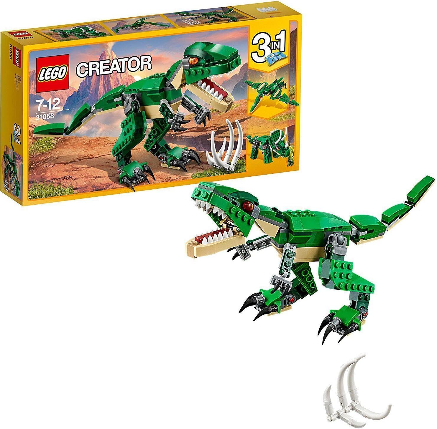 LEGO Creator Muhteşem Dinozorlar 31058-7 Yaş ve Üzeri Dinozorları Seven Çocuklar için Yaratıcı Oyuncak Yapım Seti (174 Parça)