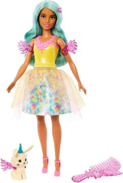 Barbie - Masalsı bir kıyafet ve hayvan dostu bebek, Barbie A Touch of Magic'' esinlenilmiştir, Teresa fantezi kılı ve taraklı - HLC36