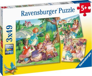Ravensburger 55647 3x49p Parçalı Puzzle Küçük Prensesler