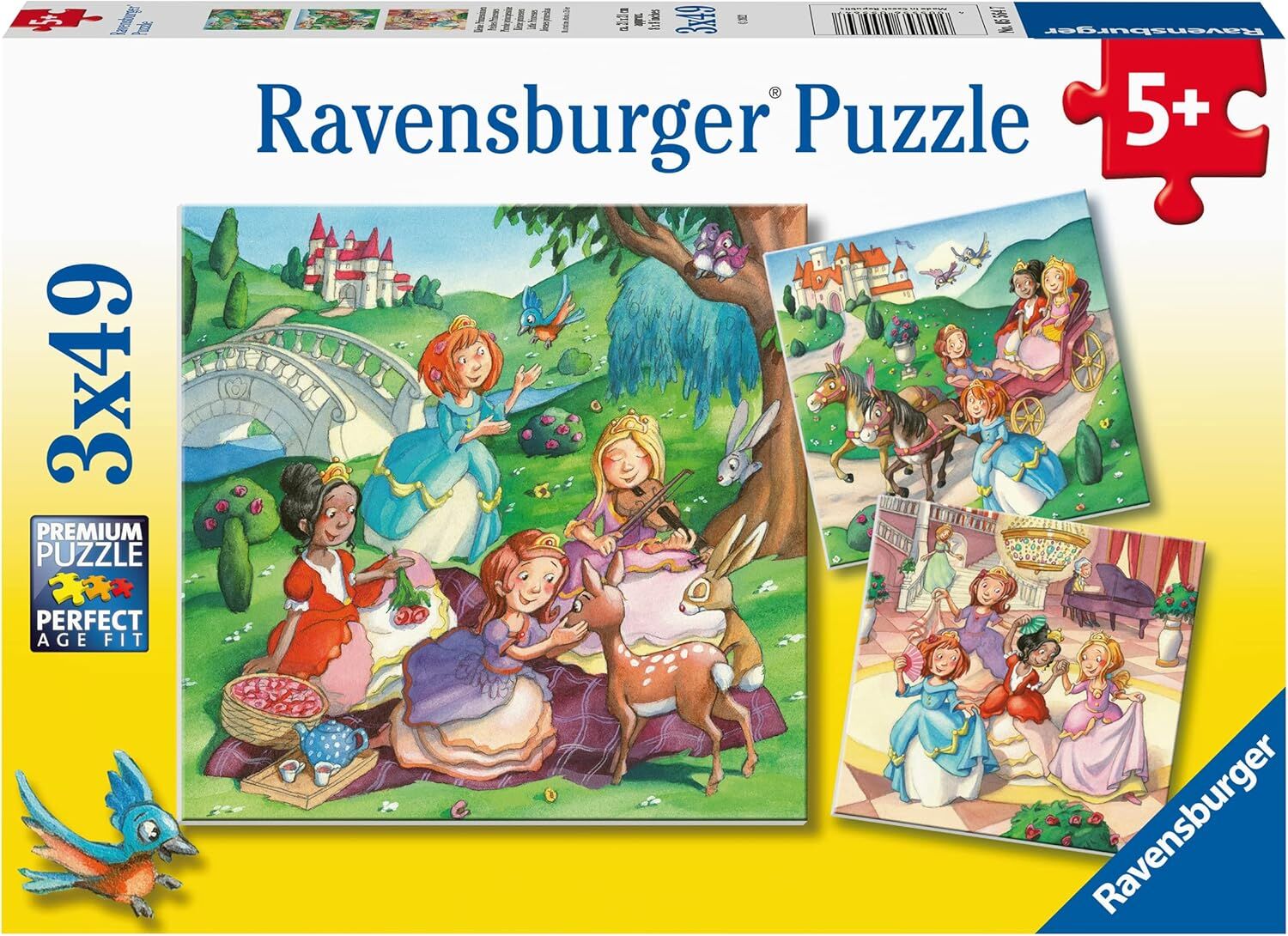 Ravensburger 55647 3x49p Parçalı Puzzle Küçük Prensesler