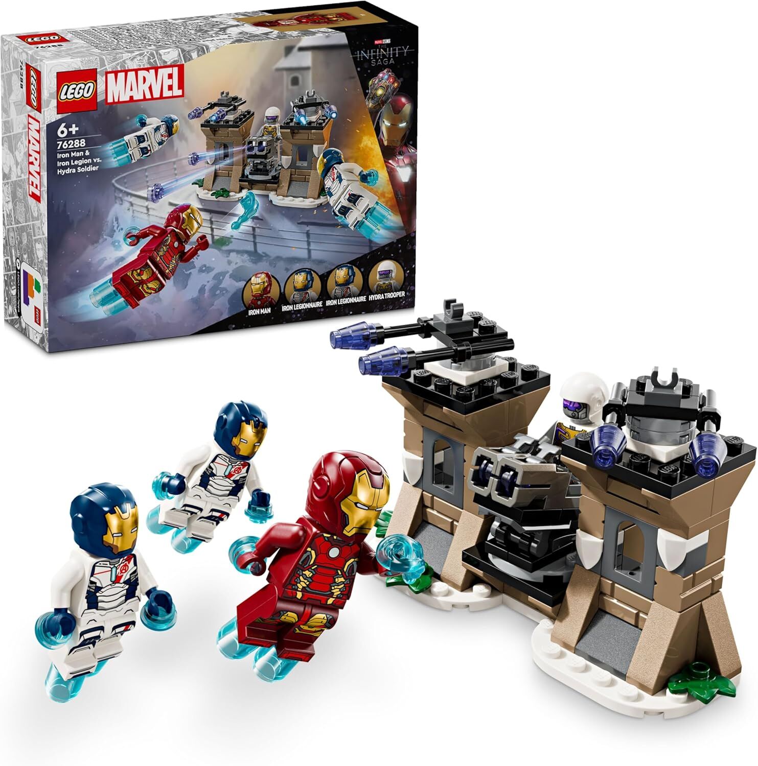 LEGO Marvel Iron Man ve Iron Ordusu, Hydra Soldier’a Karşı 76288 – 6 Yaş ve Üzeri Süper Kahraman Sevenler İçin Yaratıcı Oyuncak Yapım Seti (135 Parça)