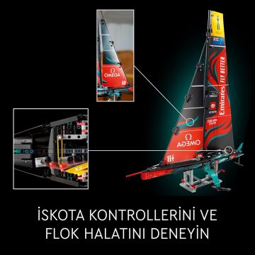 LEGO Technic Emirates Team New Zealand AC75 Yat 42174 - Yetişkinler için Yelkenli Tekne Modeli Yapım Seti (962 Parça)