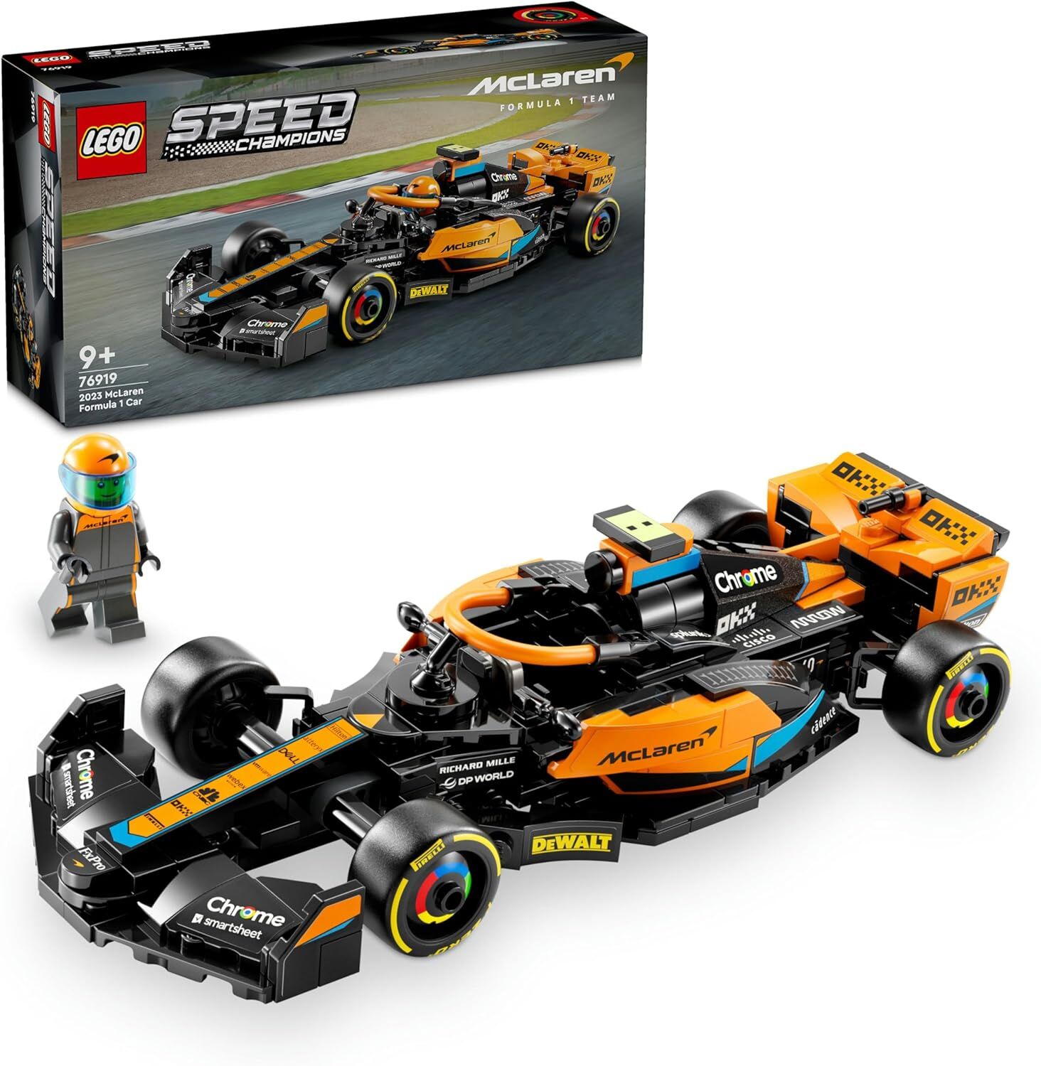 LEGO Speed Champions 2023 McLaren Formula 1 Yarış Arabası Set 76919-9 Yaş ve Üzeri Çocuklar için Koleksiyonluk ve Sergilenebilir Yaratıcı Oyuncak Model Yapım Seti (245 Parça)