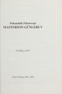 Psikanalitik Psikoterapi - Masterson Günleri 5