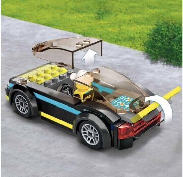 LEGO® City Elektrikli Spor Araba 60383-5 Yaş ve Üzeri Çocuklar için Oyuncak Şarj İstasyonu ve Sürücü Minifigürü İçeren Oyuncak Yapım Seti (95 Parça)