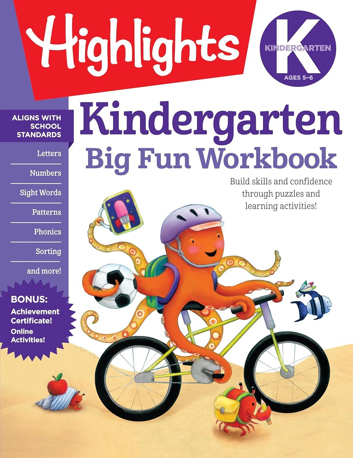 The Big Fun Kindergarten Activity Book: Build skills and confidence through puzzles and early learning activities!