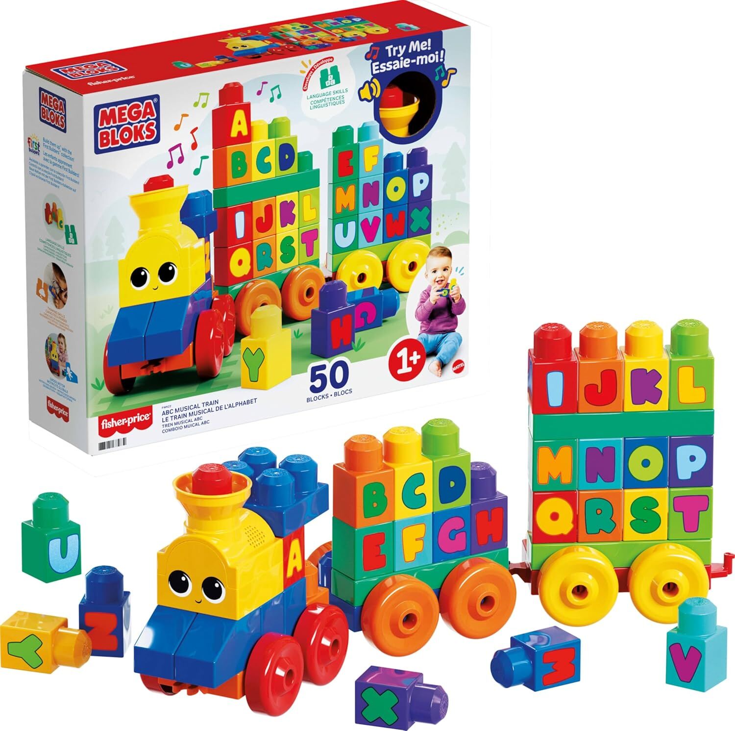 Mega Bloks Müzikli Alfabe Treni, 1 yaş ve üzeri, FWK22