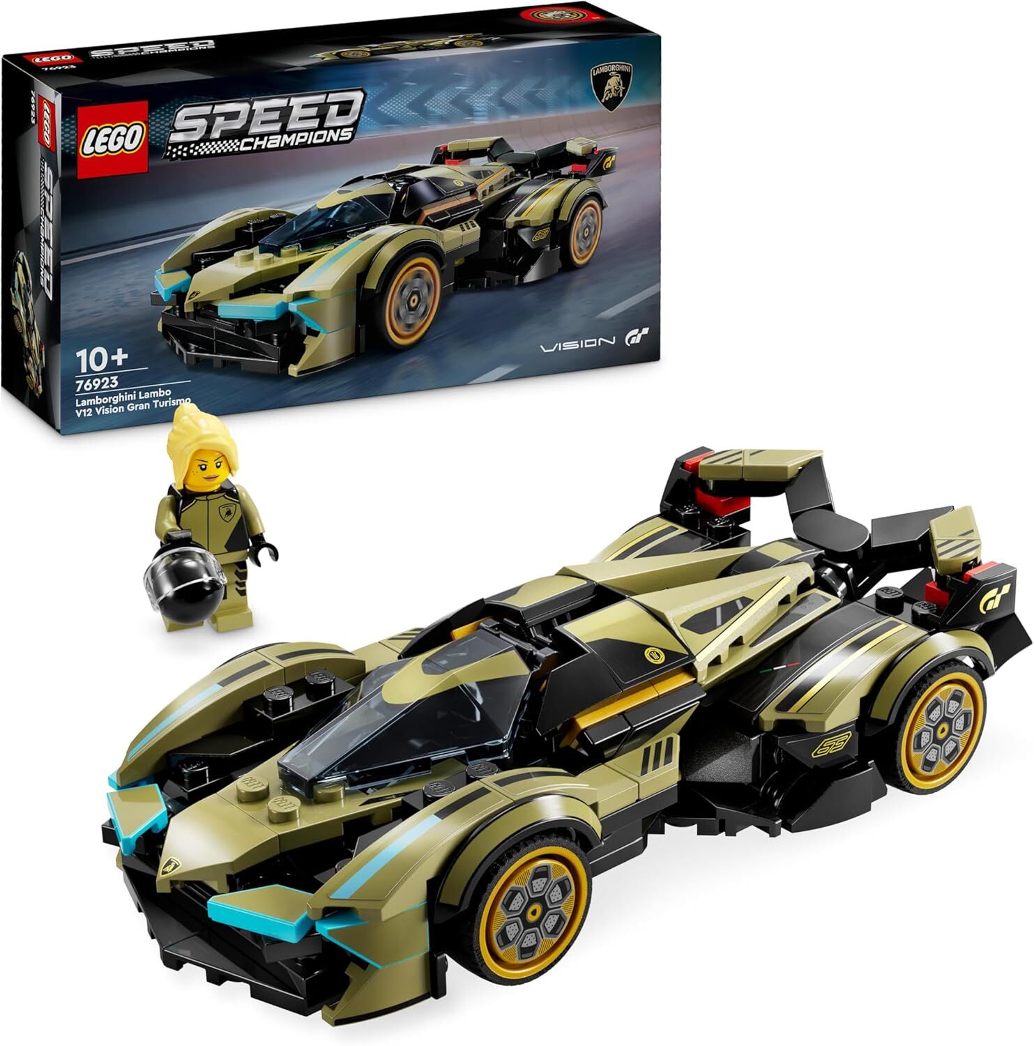 LEGO Speed Champions Lamborghini Lambo V12 Vision GT Süper Araba 76923, 10 Yaş ve Üzeri Araç Tutkunları İçin Yaratıcı Oyuncak Yapım Seti (230 Parça)