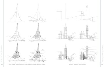 Draw Like an Artist: 100 Buildings and Architectural Forms: Step-by-Step Realistic Line Drawing - A Sourcebook for Aspiring Artists and Designers: Volume 6