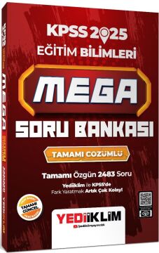 Yediiklim Yayınları 2025 KPSS Eğitim Bilimleri Mega Tamamı Çözümlü Soru Bankası