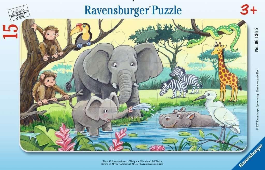 Ravensburger Çer Yapboz, Animals, 15 Parça