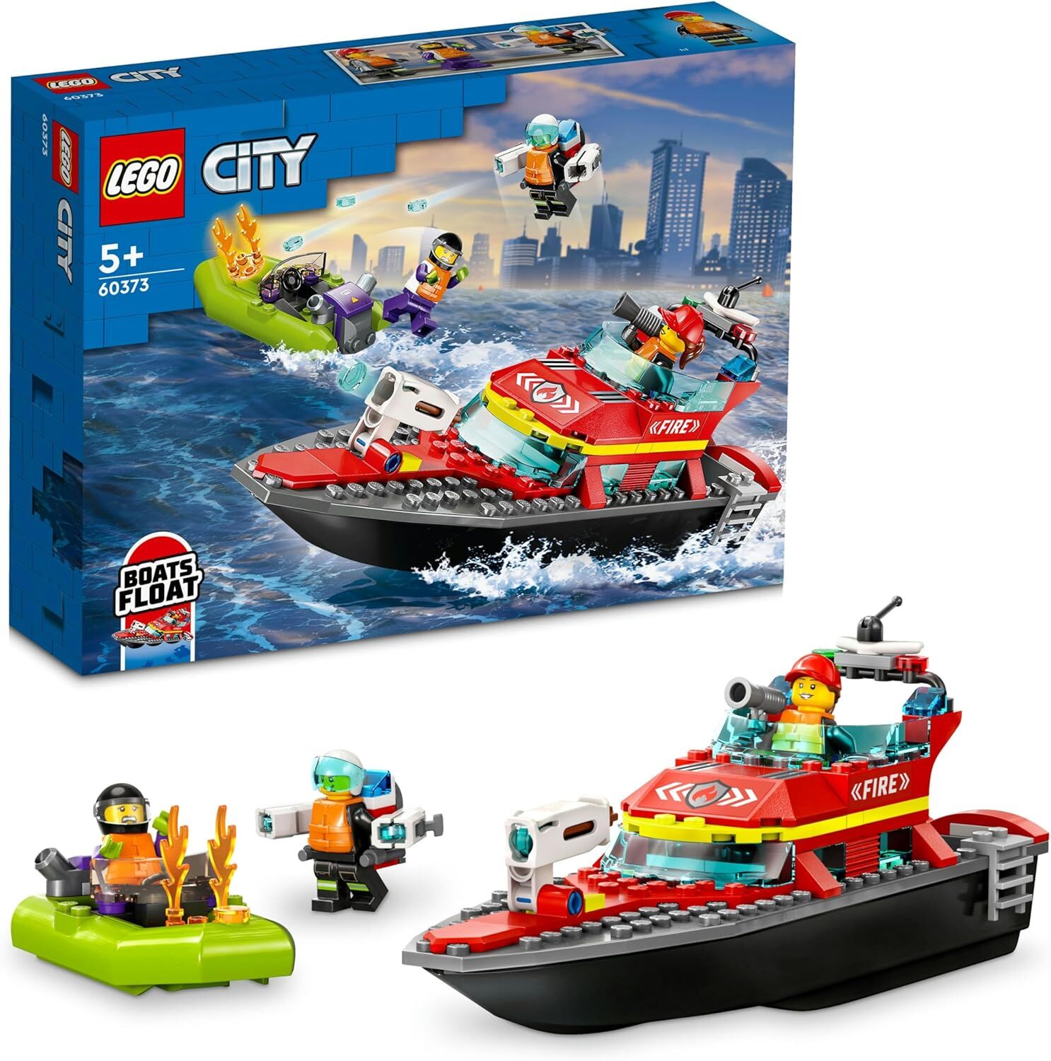 LEGO® City İtfaiye Kurtarma Teknesi 60373-5 Yaş ve Üzeri Uygulamalı Oyunları Seven Çocuklar için Oyuncak Yapım Seti (144 Parça)