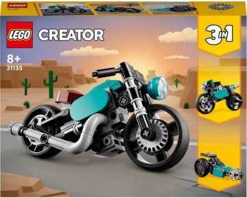 LEGO Creator Klasik Motosiklet 31135-8 Yaş ve Üzeri Çocuklar İçin Sokak Motosikleti ve Dragster Modelleri İçeren Yaratıcı Oyuncak Yapım Seti (128 Parça)