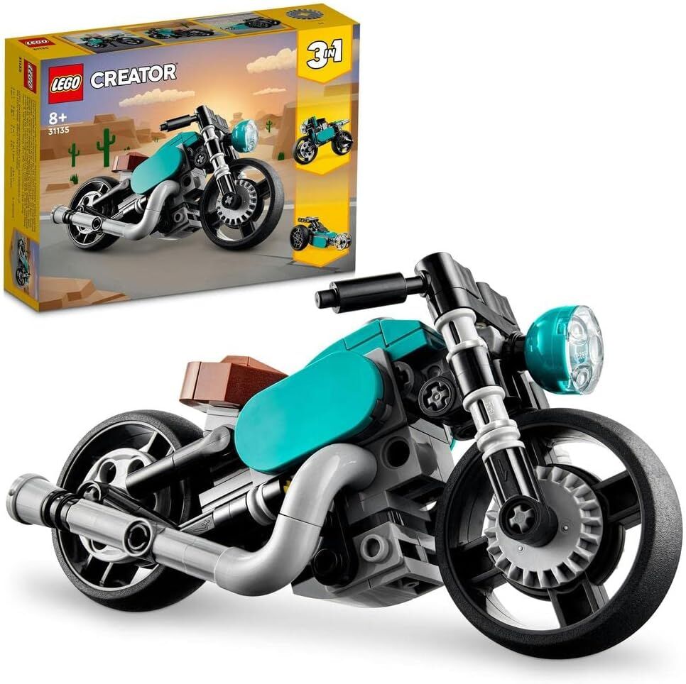LEGO Creator Klasik Motosiklet 31135-8 Yaş ve Üzeri Çocuklar İçin Sokak Motosikleti ve Dragster Modelleri İçeren Yaratıcı Oyuncak Yapım Seti (128 Parça)