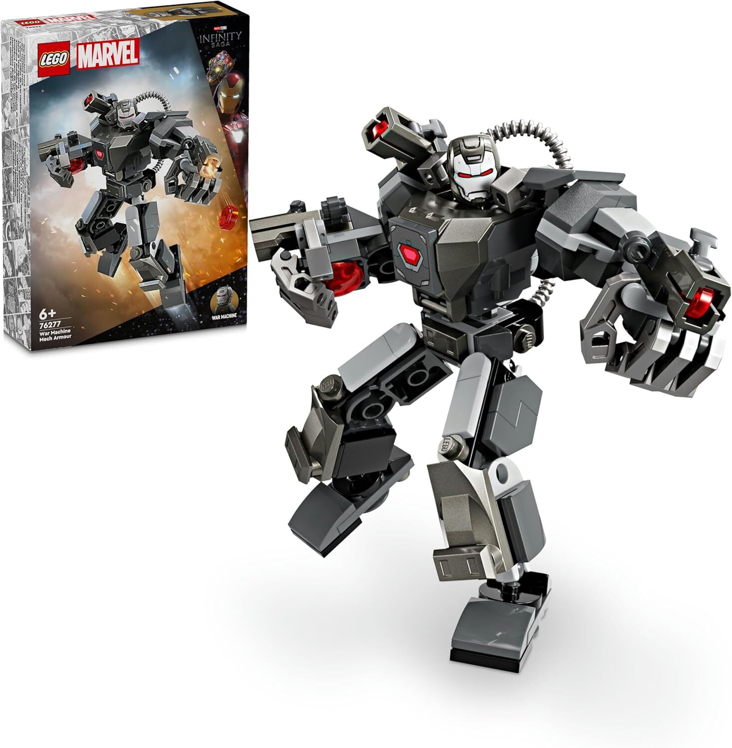 LEGO Marvel War Machine Robot Zırhı 76277-6 Yaş ve Üzeri Süper Kahraman Seven Çocuklar İçin İnşa Edilebilen Savaşçı İçeren Yaratıcı Oyuncak Yapım Seti (154 Parça)