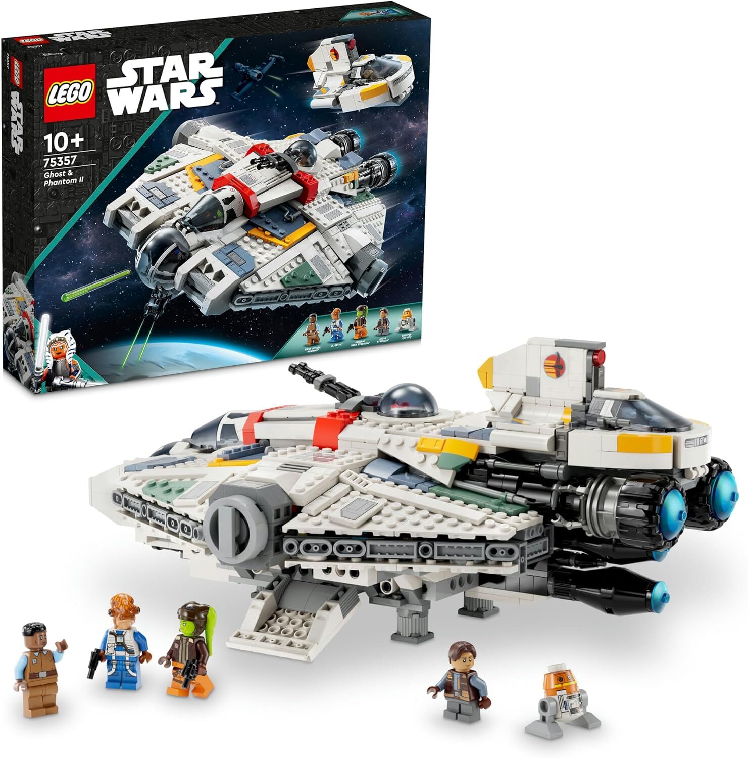 LEGO® Star Wars: Ahsoka Ghost ve Phantom II 75357-10 Yaş ve Üzeri Star Wars Hayranı Çocuklar için Yaratıcı Oyuncak Yapım Seti (1394 Parça)