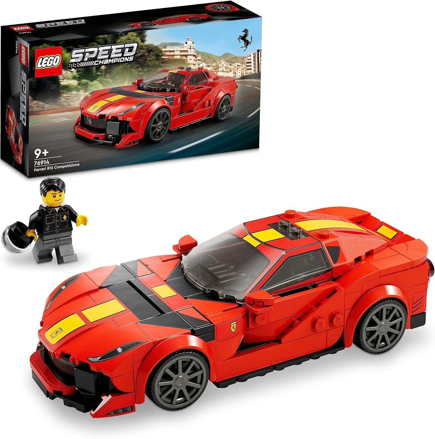 LEGO Speed Champions Ferrari 812 Competizione 76914-9 Yaş ve Üzeri Çocuklar İçin Koleksiyonluk Araba Modeli İçeren Oyuncak Yapım Seti (261 Parça)