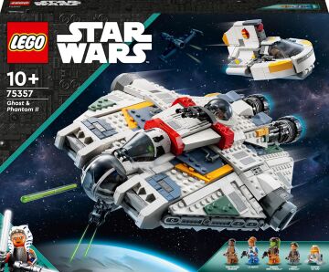 LEGO® Star Wars: Ahsoka Ghost ve Phantom II 75357-10 Yaş ve Üzeri Star Wars Hayranı Çocuklar için Yaratıcı Oyuncak Yapım Seti (1394 Parça)