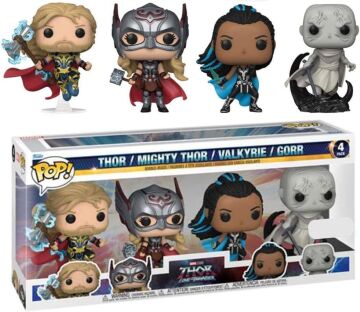 Thor 4: Love and Thunder - Thor, Mighty Thor, Valkyrie & Gorr US Exclusive Pop! 4-Pack