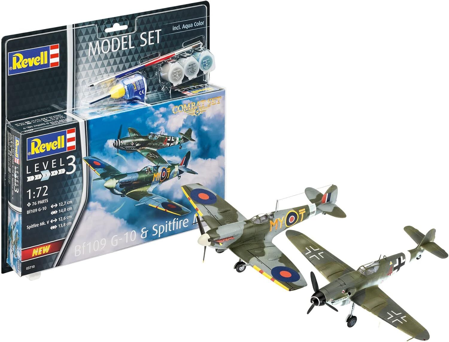 Revell M.Set Bf109G-10 Spitfire, Çok Renkli