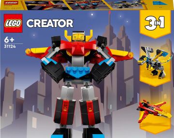 LEGO® Creator 3’ü 1 Arada Süper Robot 31124-7 Yaş ve Üzeri için Oyuncak Robot, Jet Uçağı ve Ejderha Modeli İçeren Oyuncak Yapım Seti (159 Parça)