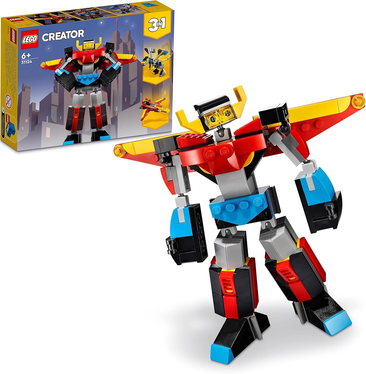 LEGO® Creator 3’ü 1 Arada Süper Robot 31124-7 Yaş ve Üzeri için Oyuncak Robot, Jet Uçağı ve Ejderha Modeli İçeren Oyuncak Yapım Seti (159 Parça)