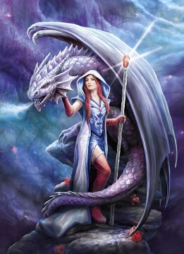 Clementoni 39525 Anne Stokes Dragon Mage Yetişkin Puzzle, 1000 Parça, Çok Renkli