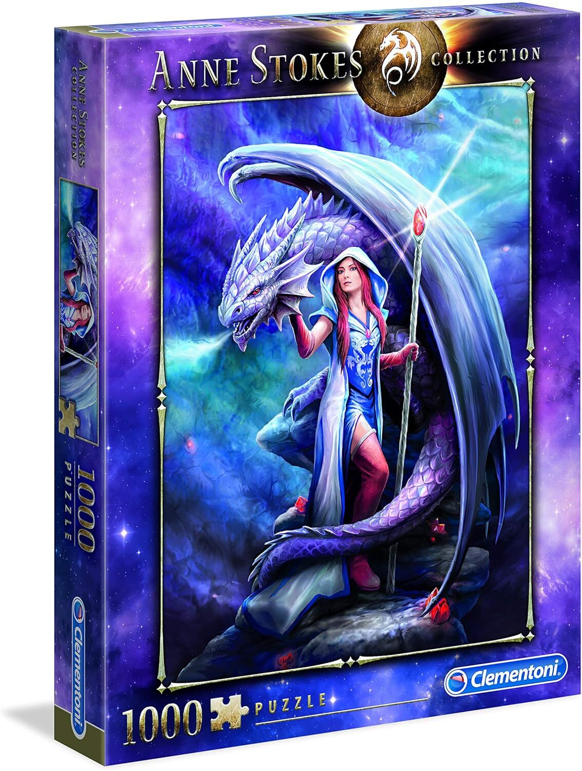 Clementoni 39525 Anne Stokes Dragon Mage Yetişkin Puzzle, 1000 Parça, Çok Renkli
