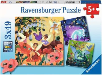 Ravensburger 51816 Büyülü Karakterler Puzzle, 3x49 Parça