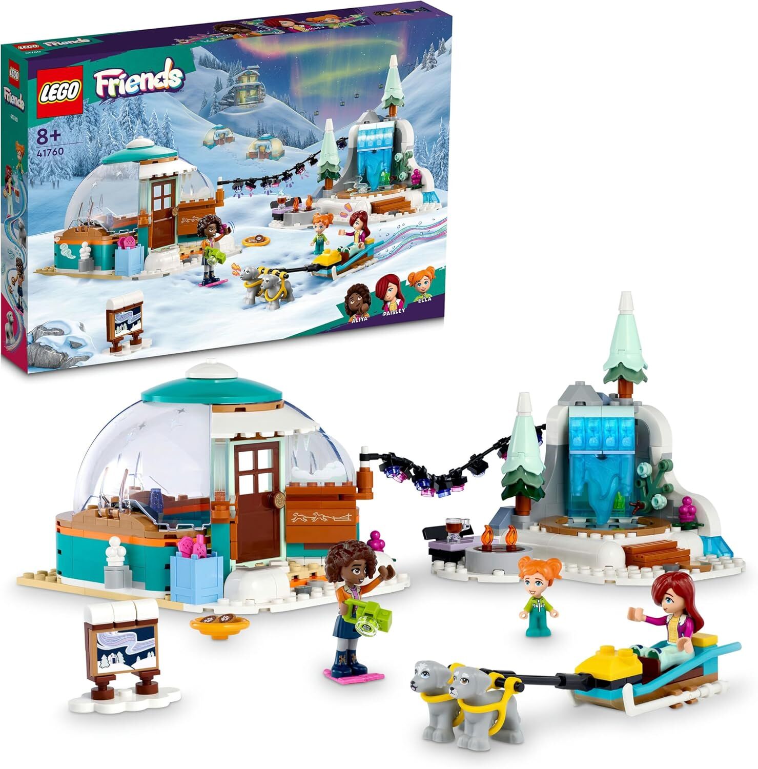 LEGO® Friends İglu Tatili Macerası 41760-8 Yaş ve Üzeri Çocuklar için 3 Mini Oyuncak Bebek ve Oyuncak Köpek İçeren Yaratıcı Oyuncak Yapım Seti (491 Parça)