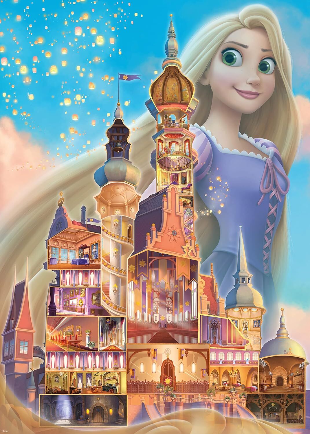 Ravensburger Disney Kalesi Koleksiyonu - Rapunzel Temalı 1000 Parça Puzzle | Benzersiz Softclick Teknolojisi | İlgi Çekici Görüntüler | Disney Hayranları için Mükemmel | Öğe 17336